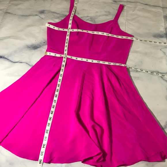 Amanda Uprichard Hot Pink 100% Silk Mini Dress - Picture 4 of 8